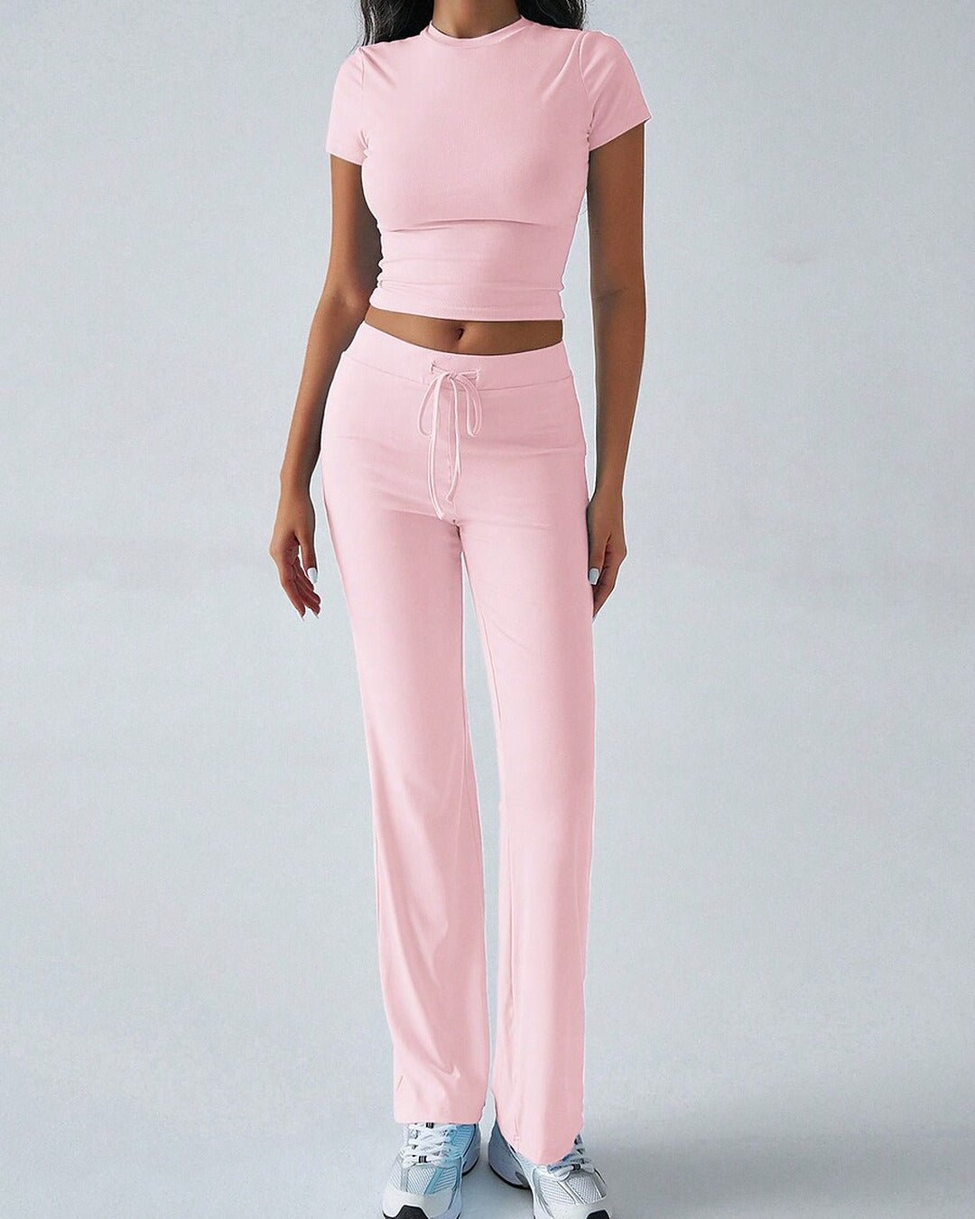 Everyday Easy Straight-Leg Flare Set in Baby Pink