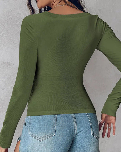 Easy Built-in-Bra Long Sleeve Top detail