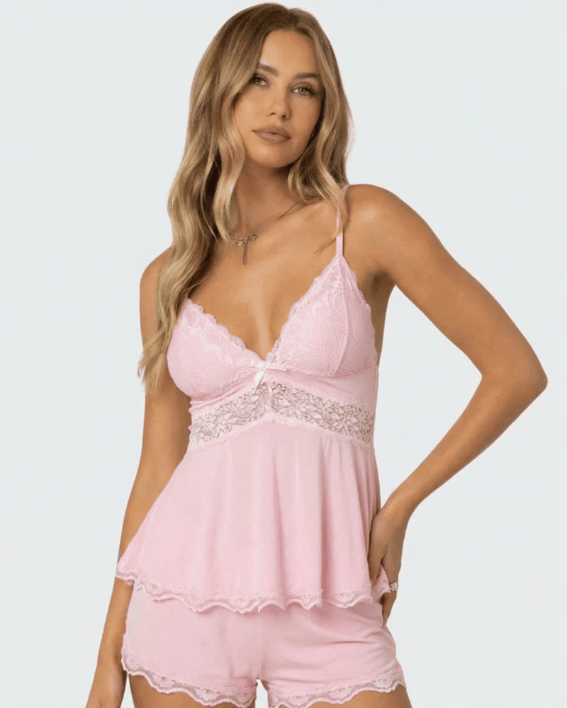Midnight Kiss Lace Set in blush pink
